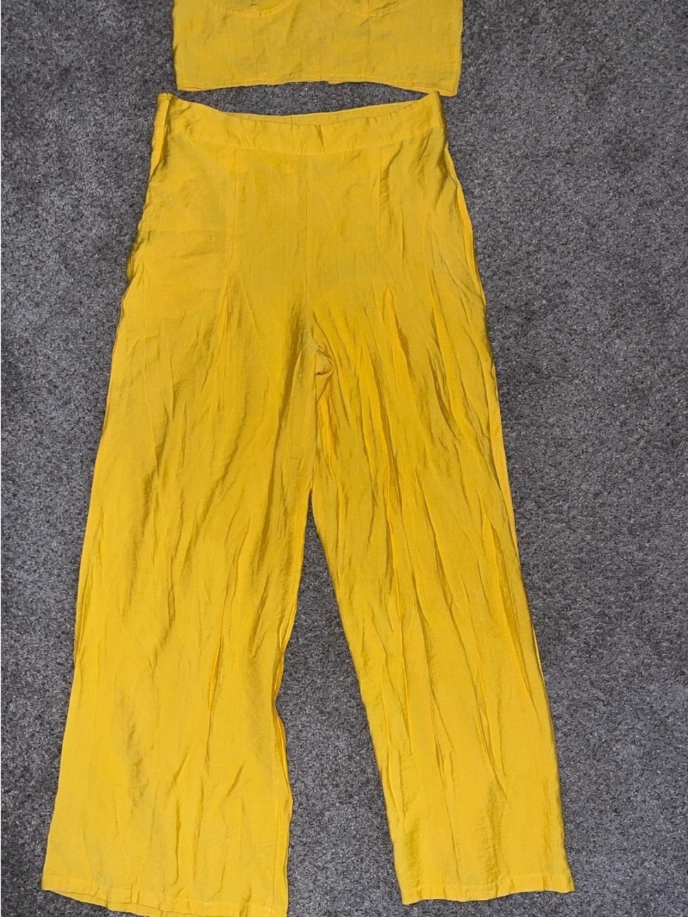 chic Bright Yellow Two Piece Set